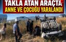Çivril'de Sürücü Panikledi Aracı Takla Attı