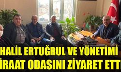 HALİL ERTUĞRUL VE YÖNETİMİ ZİRAAT ODASINI ZİYARET ETTİ