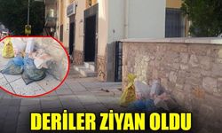 Çivril’de Kurban Bayramında müftülük önüne bırakılan deriler kötü kokuya sebep