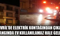 Çivril’de elektrik kontağından dolayı çıkan yangında ev kullanılamaz hale