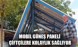 Çivril’de mobil güneş paneli sistemi, istenen tarlaya taşınıp ürünün güneş enerjisi