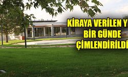 Çivril’in Çayır Mahallesi’nde bulunan stadyumun arkasındaki halı saha bir günde