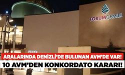 Aralarında Denizli’de Bulunan AVM’de Var! 10 AVM’den Konkordato Kararı!