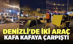 Denizli'de İki Araç Kafa Kafaya Çarpıştı