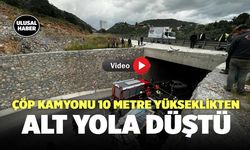 Çöp Kamyonu 10 Metre Yükseklikten Alt Yola Düştü