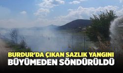Burdur'da Çıkan Sazlık Yangını Büyümeden Söndürüldü