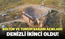 Kültür ve Turizm Bakanı Açıkladı! Denizli İkinci Oldu!