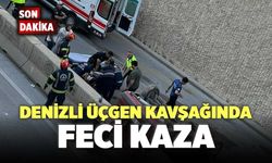 Denizli Üçgen Kavşağında Feci Kaza