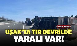 Uşak’ta Tır Devrildi! Yaralı Var!