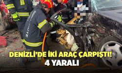 Denizli’de İki Araç Çarpıştı! 4 Yaralı