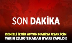 Dikkat! Denizli İzmir Afyon Manisa Uşak İçin Yarın 23.00’e Kadar Uyarı Yapıldı!