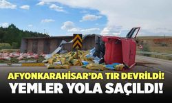 Afyonkarahisar’da Tır Devrildi, Yemler Yola Saçıldı!