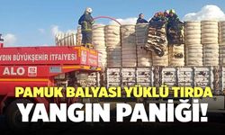 Pamuk Balyası Yüklü Tırda Yangın Paniği!