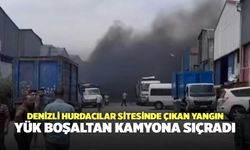 Denizli Hurdacılar Sitesinde Çıkan Yangın, Yük Boşaltan Kamyona Sıçradı