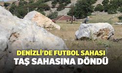 Denizli'de Futbol Sahası Taş Sahasına Döndü