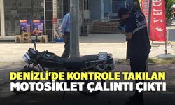 Denizli'de Kontrole Takılan Motosiklet Çalıntı Çıktı