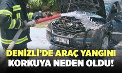 Denizli’de Alev Alan Araç Korkuya Neden Oldu!