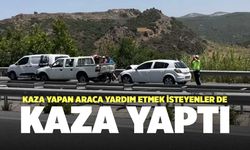 Kaza Yapan Araca Yardım Etmek İsteyenler De Kaza Yaptı