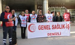 SENDİKA ÜYELERİ ÇİVRİL DEVLET HASTANESİ ÖNÜNDE BASIN AÇIKLMASI YAPTI