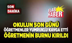 Çivril'de Okulun son günü öğretmenler yumruklu kavga etti