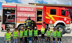 Çivril'de Anaokulu Öğrencileri İtfaiyeyi Ziyaret Etti