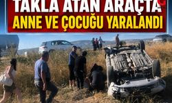 Çivril'de Sürücü Panikledi Aracı Takla Attı
