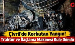 Çivril’de korkutan Yangını! Traktör ve İlaçlama Makinesi Küle Döndü