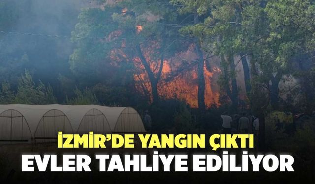 İzmir’de Yangın Çıktı Evler Tahliye Ediliyor