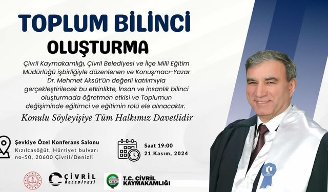 TOPLUM BİLİNCİ KONFERANSINA DAVETLİSİNİZ