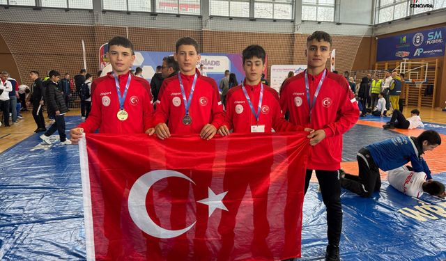 Çivrilli güreşçi Sırbistan'da dünya ikincisi oldu