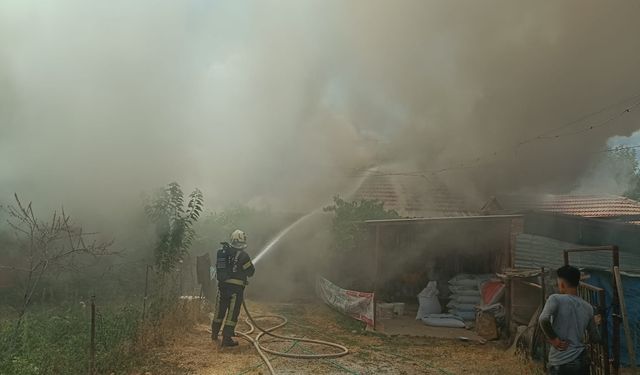 Çivril'deki Yangında Ev kullanılamaz Hale Geldi