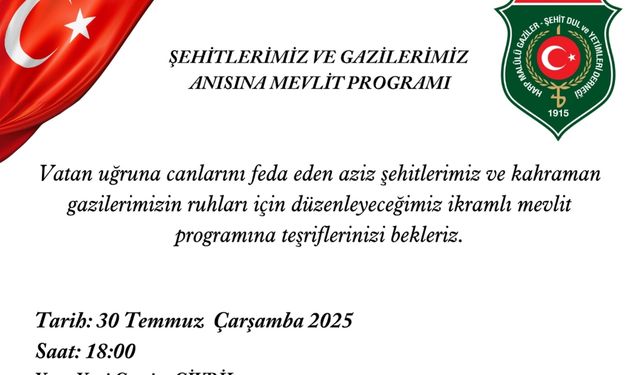 Çivril Şehit Aileleri Derneğinden Anlamlı Program