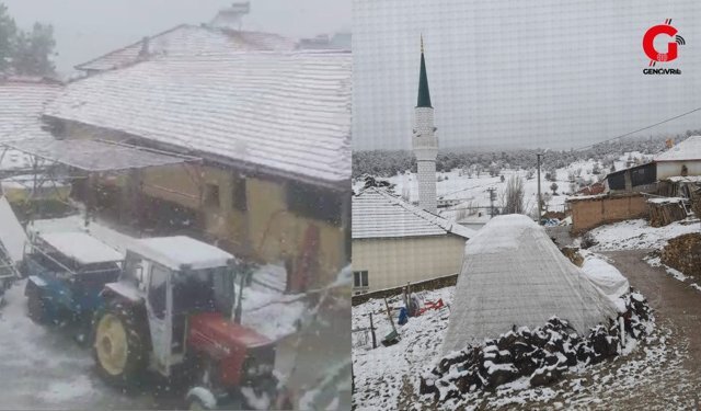 Çivril’in Yüksek Kesimlerinde Kar Yağışı Etkili Oldu