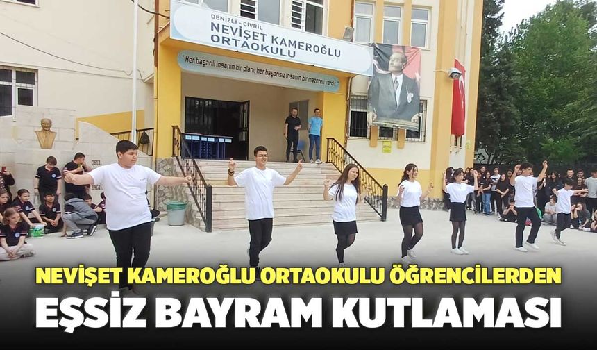Nevişet Kameroğlu Ortaokulu Öğrencilerden Eşsiz Bayram Kutlaması