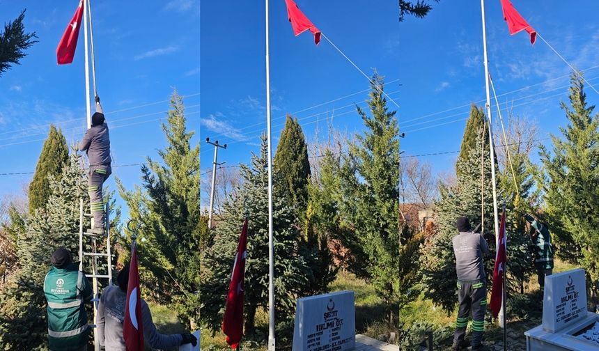 Aziz Hatıralara Saygı Şehit Mezarlarına Büyükşehir’den Vefa Eli