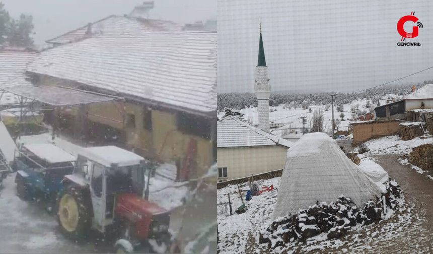 Çivril’in Yüksek Kesimlerinde Kar Yağışı Etkili Oldu