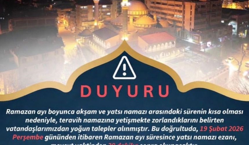 Müftülük Namaz Saatinde Değişiklik Yaptı