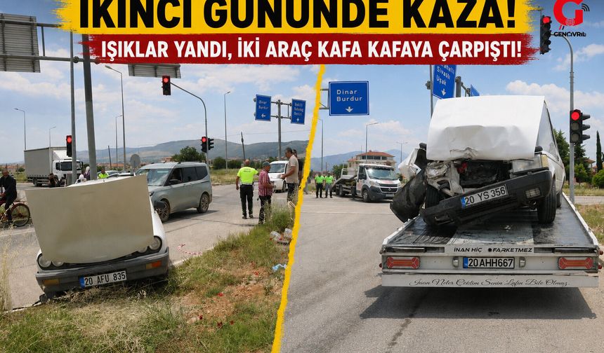 Trafik ışıkları kazayı önleyemedi