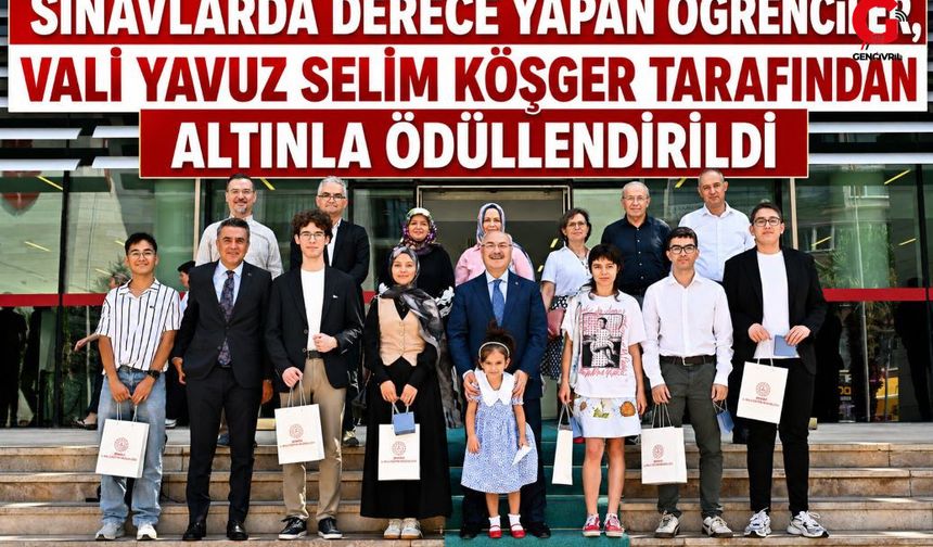 Denizli'nin Gururu 12 Öğrenciye Vali Köşger'den Altın Ödülü