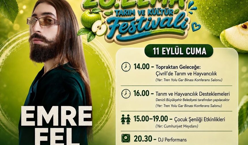Çivril’de festivalin ikinci günü Emre Fel rüzgarı esecek