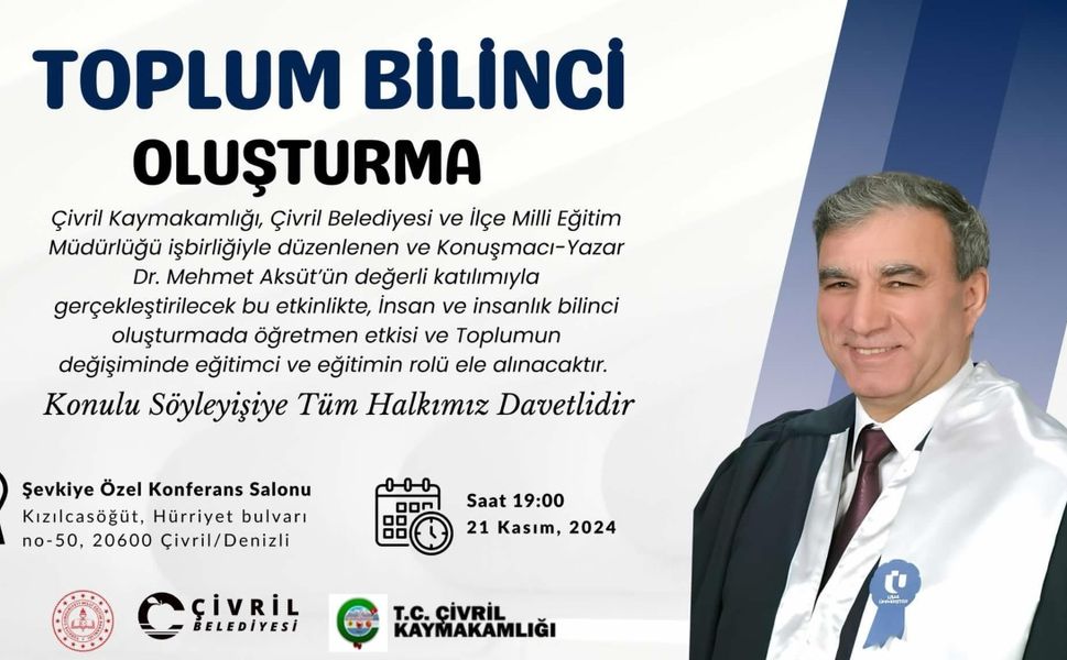 TOPLUM BİLİNCİ KONFERANSINA DAVETLİSİNİZ