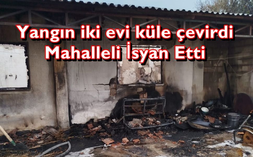 Çivril’de Yangın İki Evi Kül Etti