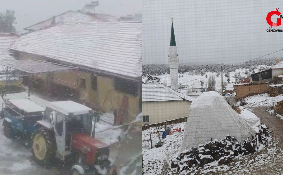 Çivril’in Yüksek Kesimlerinde Kar Yağışı Etkili Oldu