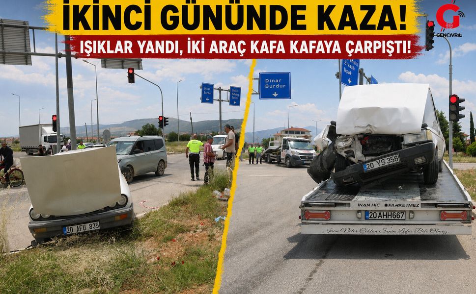 Trafik ışıkları kazayı önleyemedi