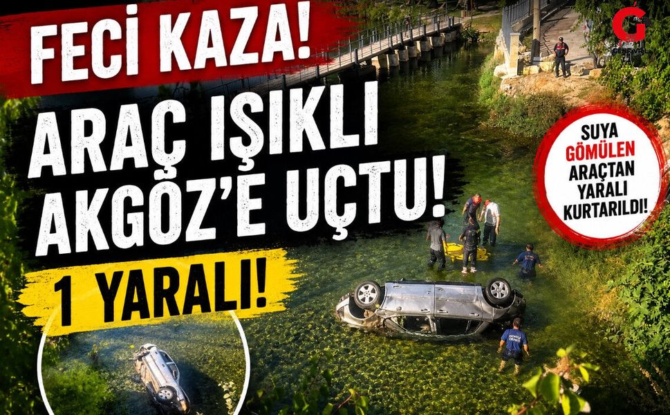 Çivril’de Kontrolden Çıkan Araç Göle Uçtu