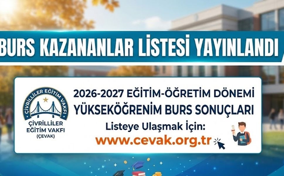 ÇEVAK 2026-2027 Dönemi Burs Sonuçlarını Açıkladı