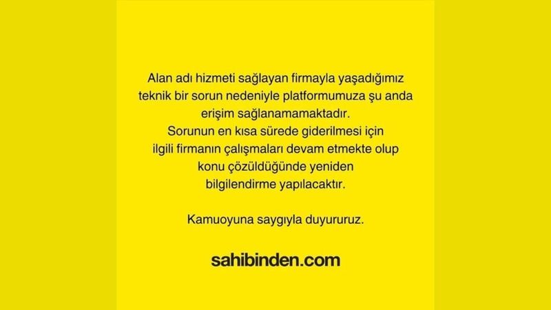 Sahibinden.com Kapatıldı Mı ?