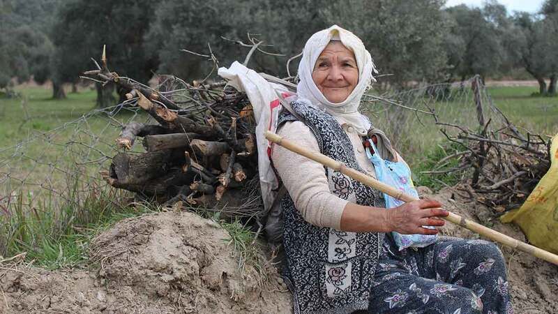 65 Yaşındaki Emine Teyze, Hasta Eşi Üşümesin Diye Dağlardan Odun Taşıyor