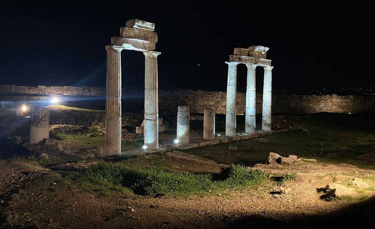 Denizli'de Gece Müzeciliği Başladı! Hierapolis Ve Pamukkale Geceyi Aydınlattı!4