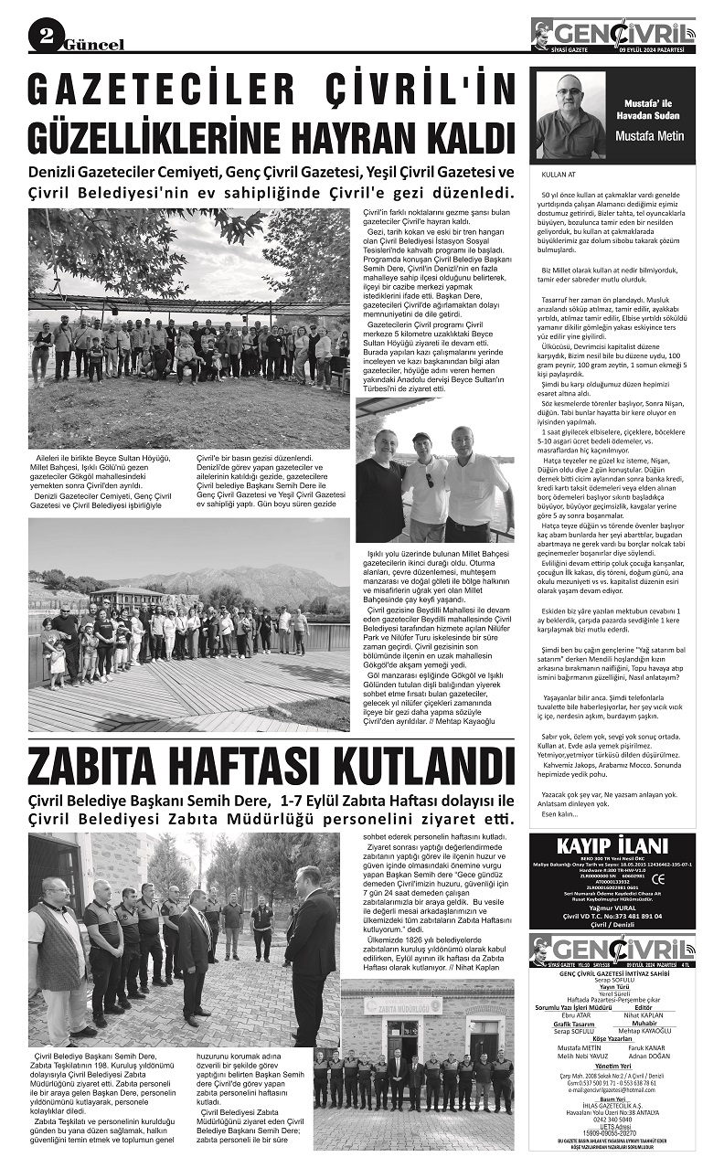 genç çivril gazetesi 2. sayfa